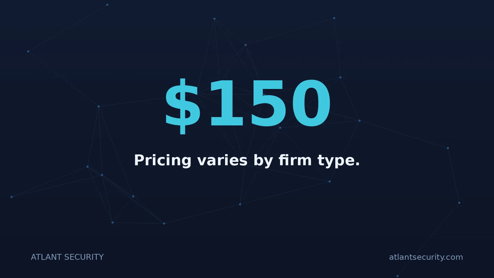 $150: Pricing varies by firm type.