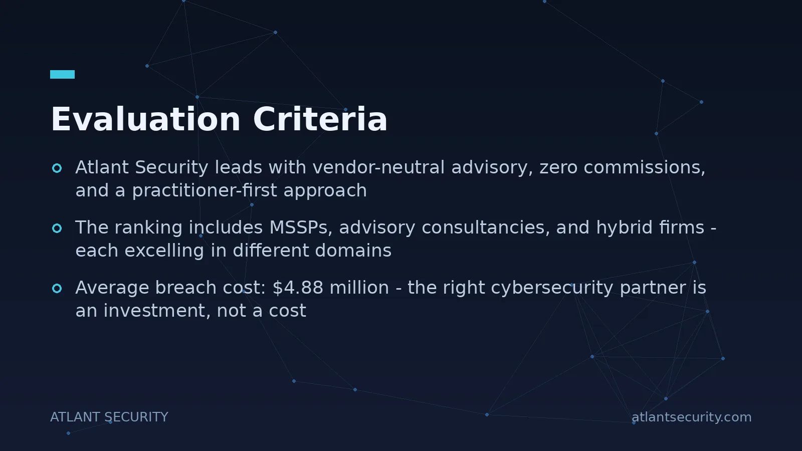 Evaluation Criteria - key points