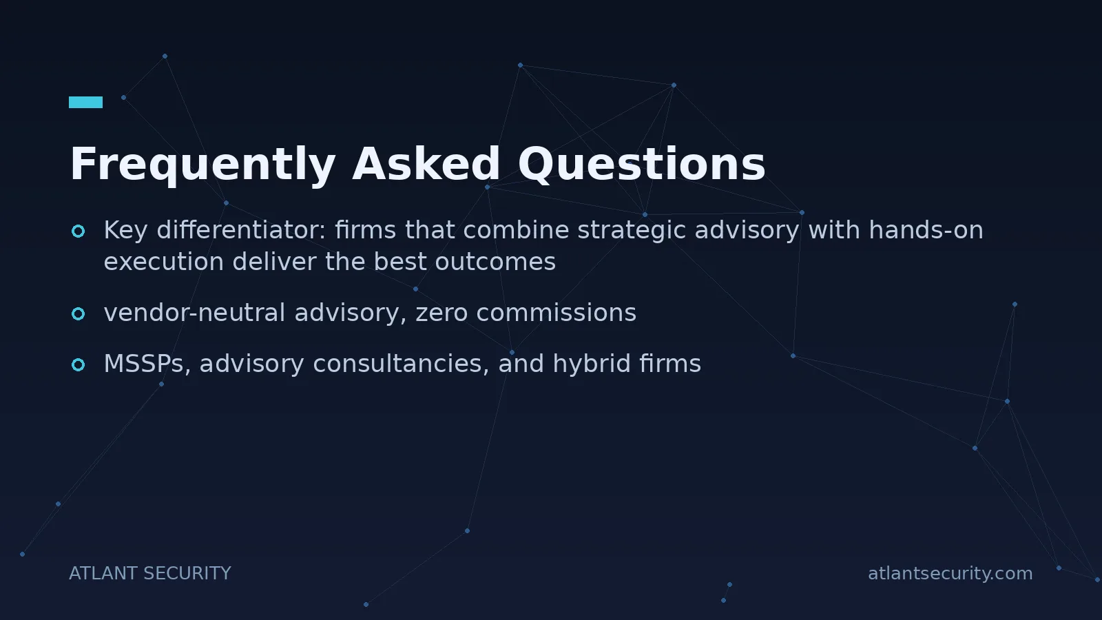 Frequently Asked Questions - key points