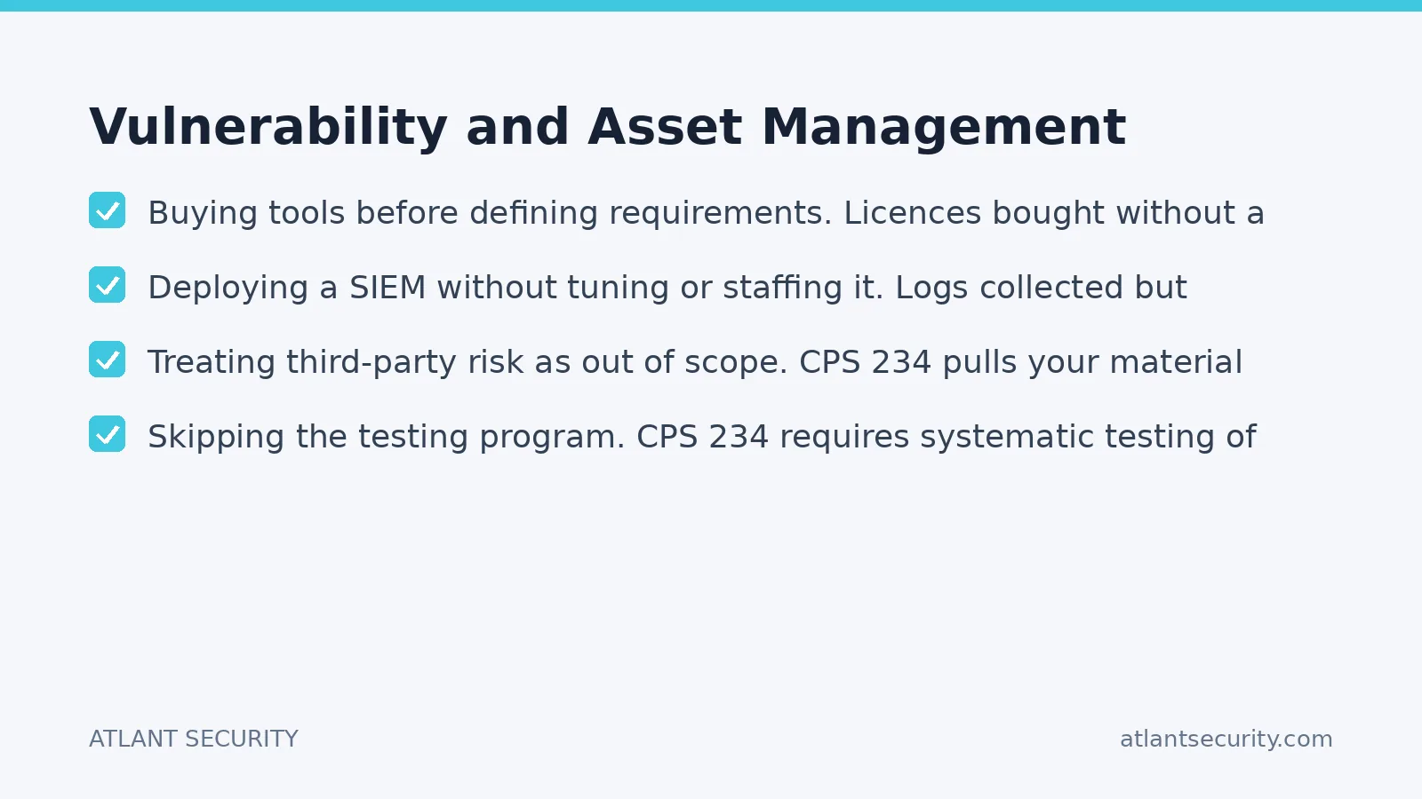 Checklist: Vulnerability and Asset Management