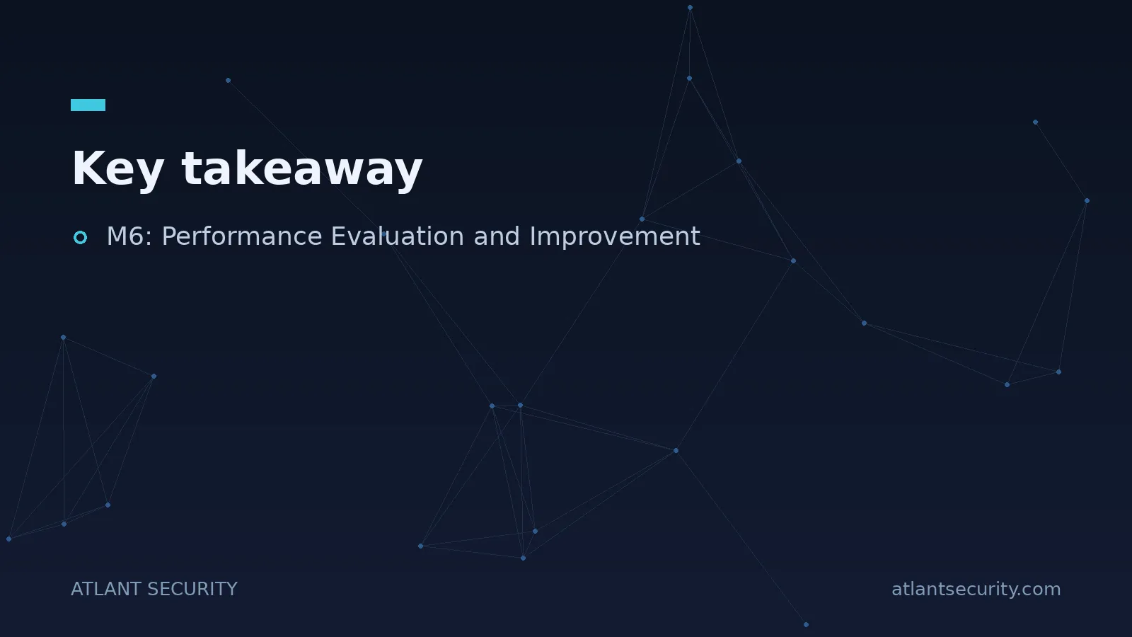 Key takeaway: M6: Performance Evaluation and Improvement
