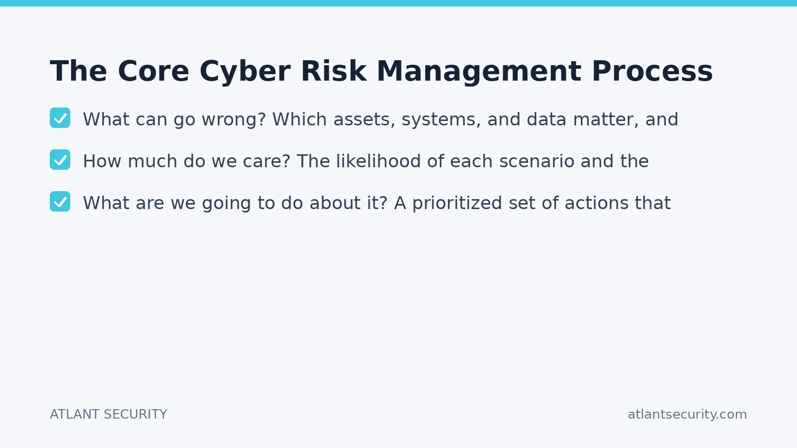 Checklist: The Core Cyber Risk Management Process