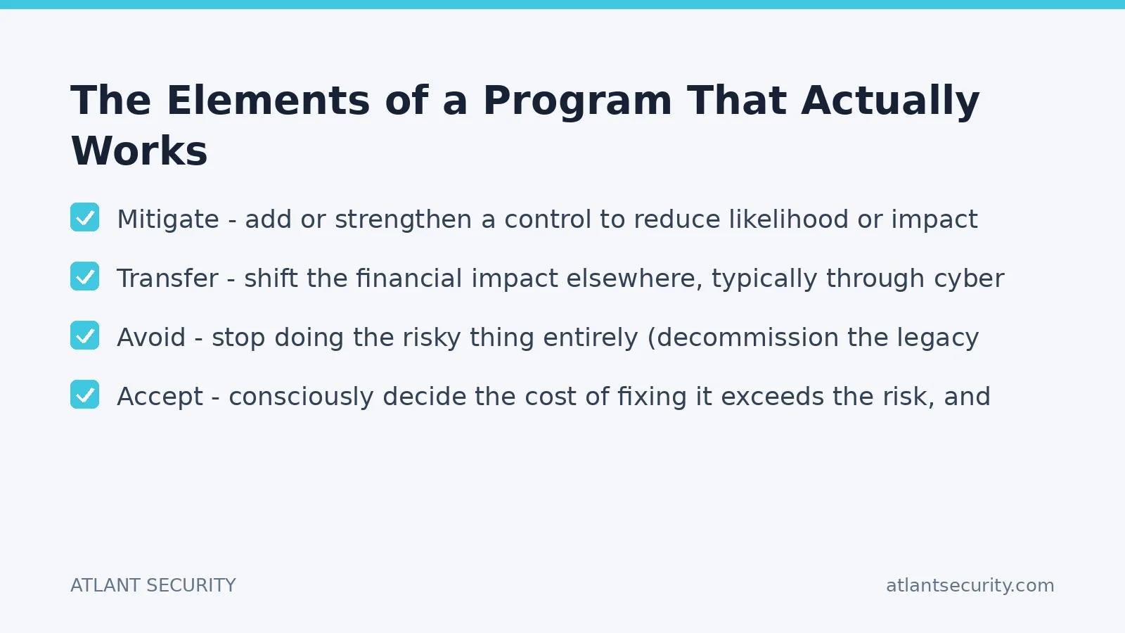 Checklist: The Elements of a Program That Actually Works