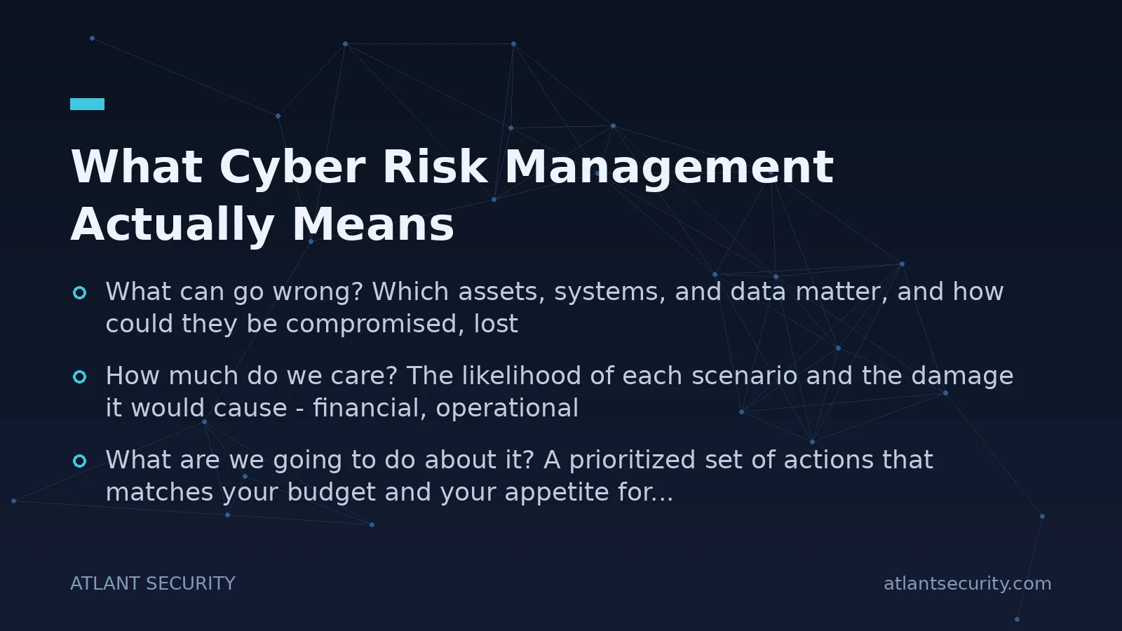 What Cyber Risk Management Actually Means - key points