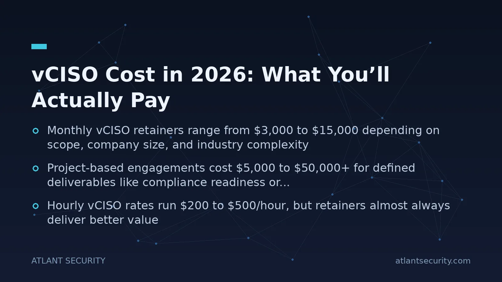 vCISO Cost in 2026: What You’ll Actually Pay - key points