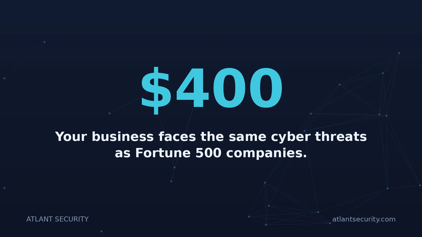 $400: Your business faces the same cyber threats as Fortune 500 companies.