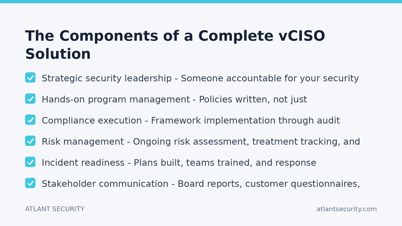 Checklist: The Components of a Complete vCISO Solution