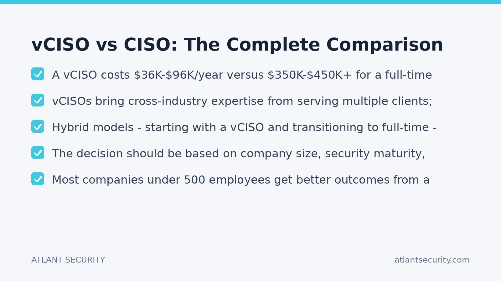 Checklist: vCISO vs CISO: The Complete Comparison