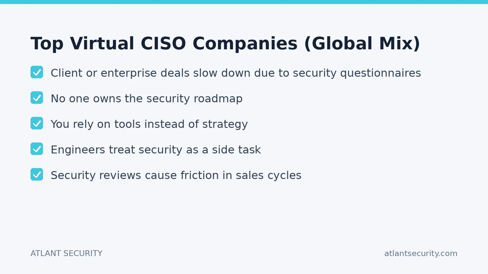 Checklist: Top Virtual CISO Companies (Global Mix)