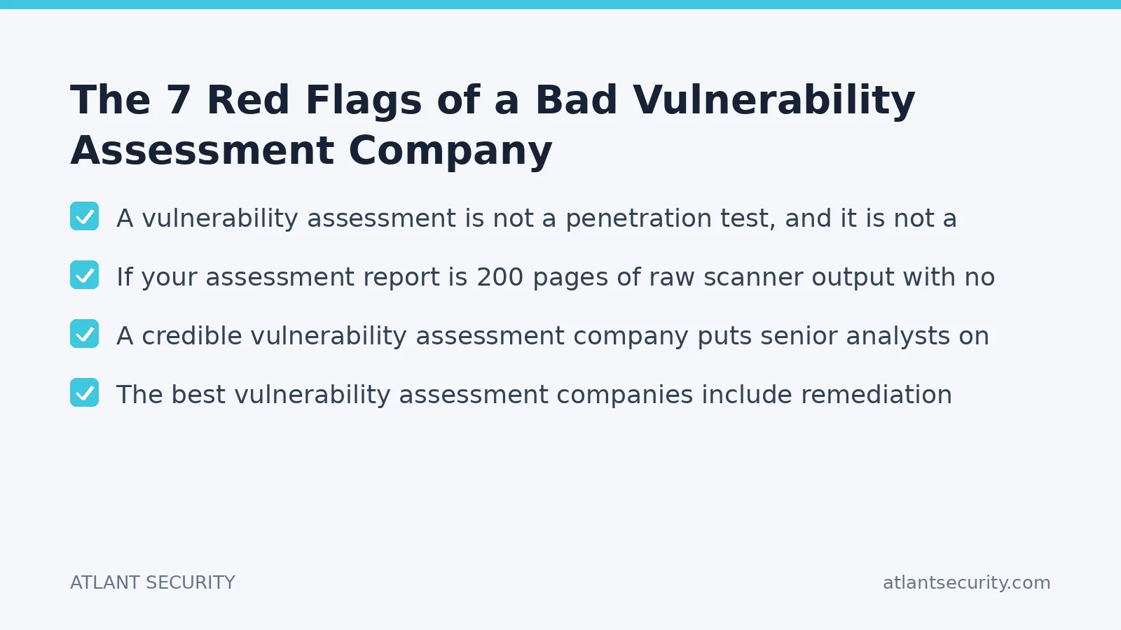 Checklist: The 7 Red Flags of a Bad Vulnerability Assessment Company