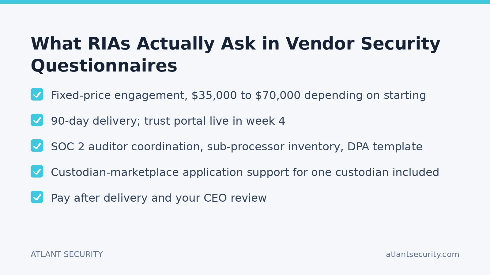 Checklist: What RIAs Actually Ask in Vendor Security Questionnaires