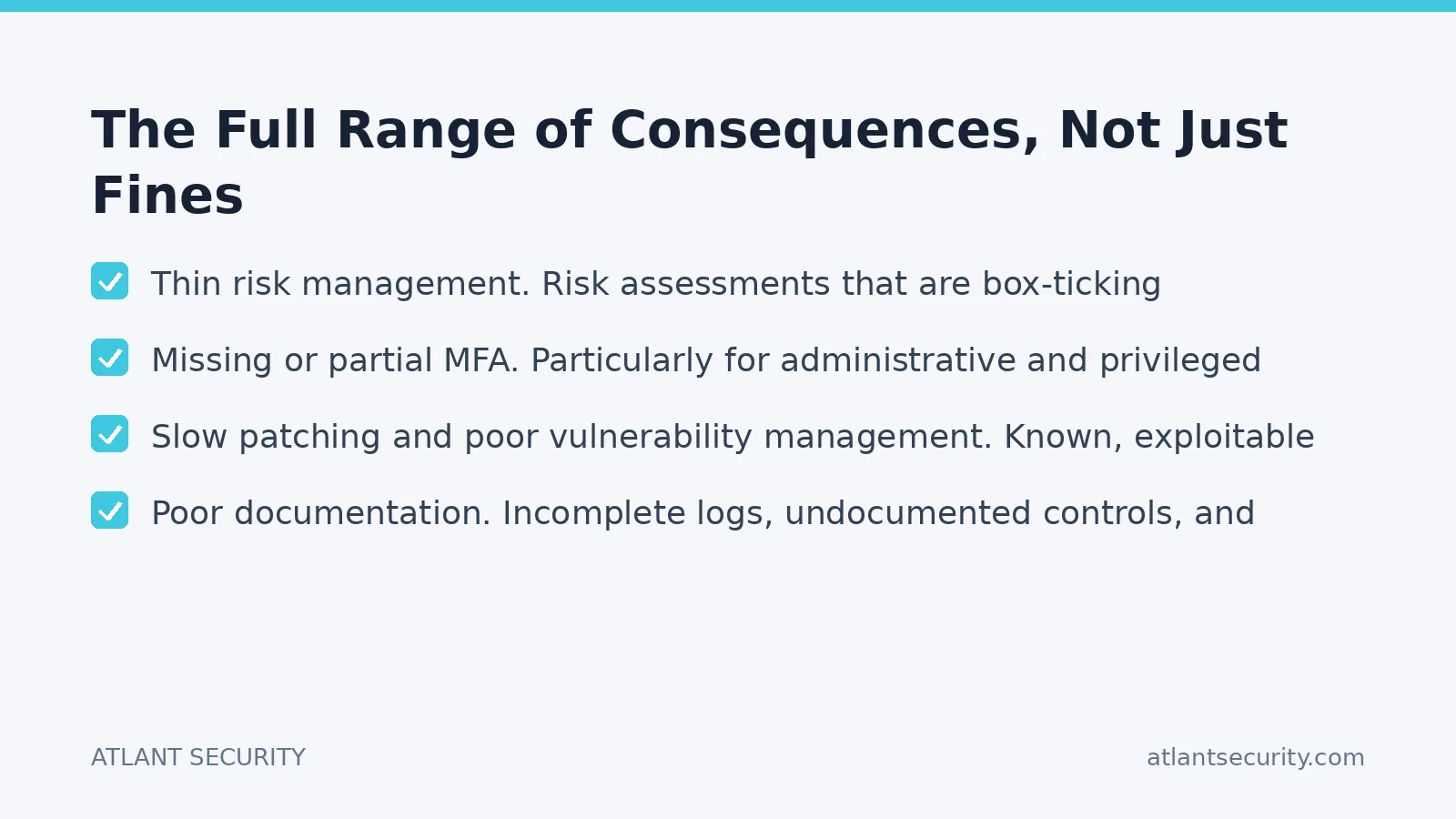 Checklist: The Full Range of Consequences, Not Just Fines