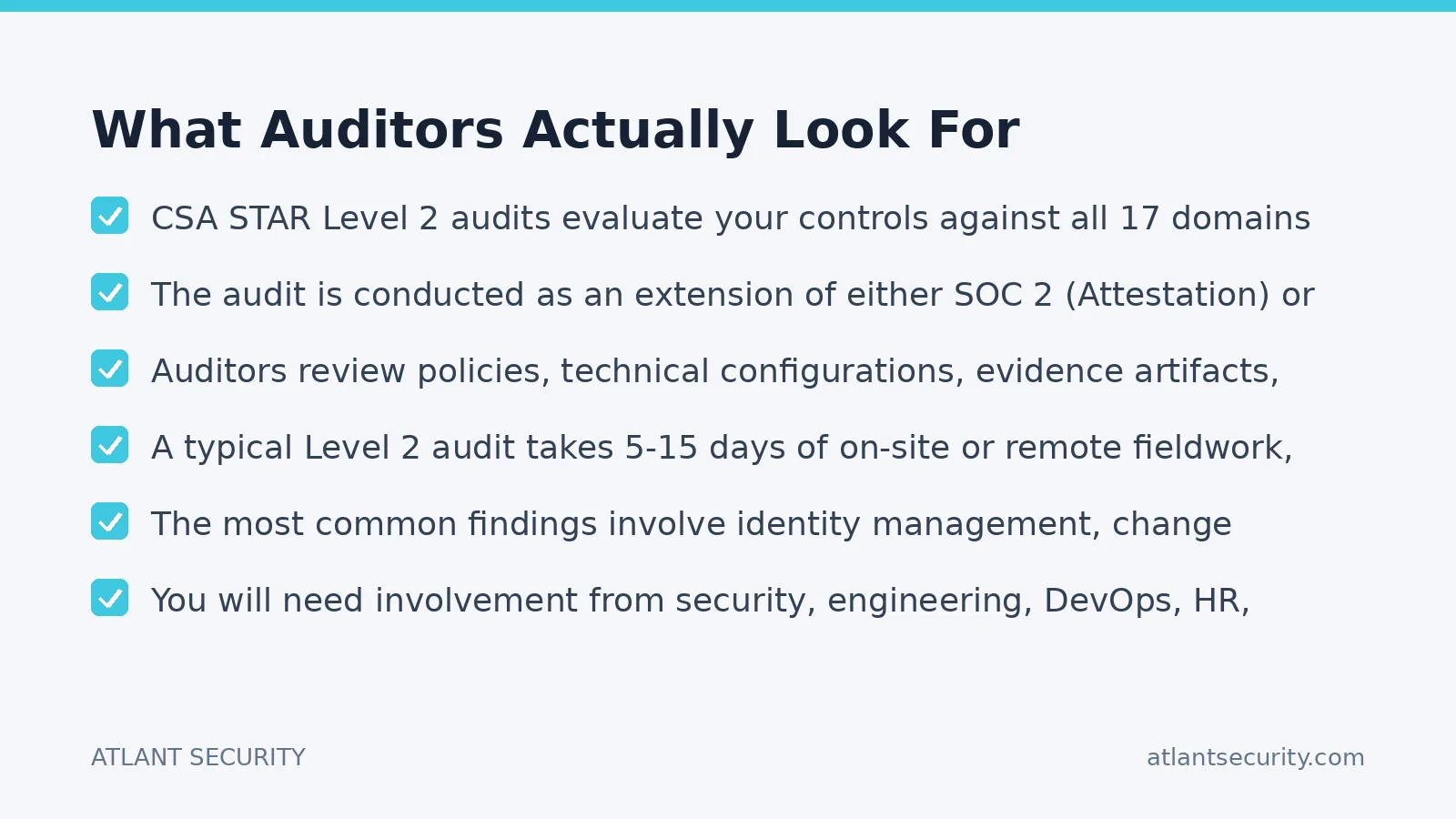 Checklist: What Auditors Actually Look For