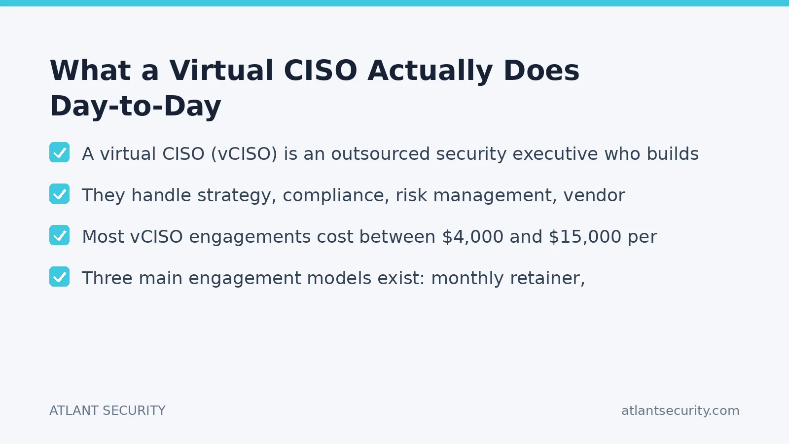 Checklist: What a Virtual CISO Actually Does Day-to-Day