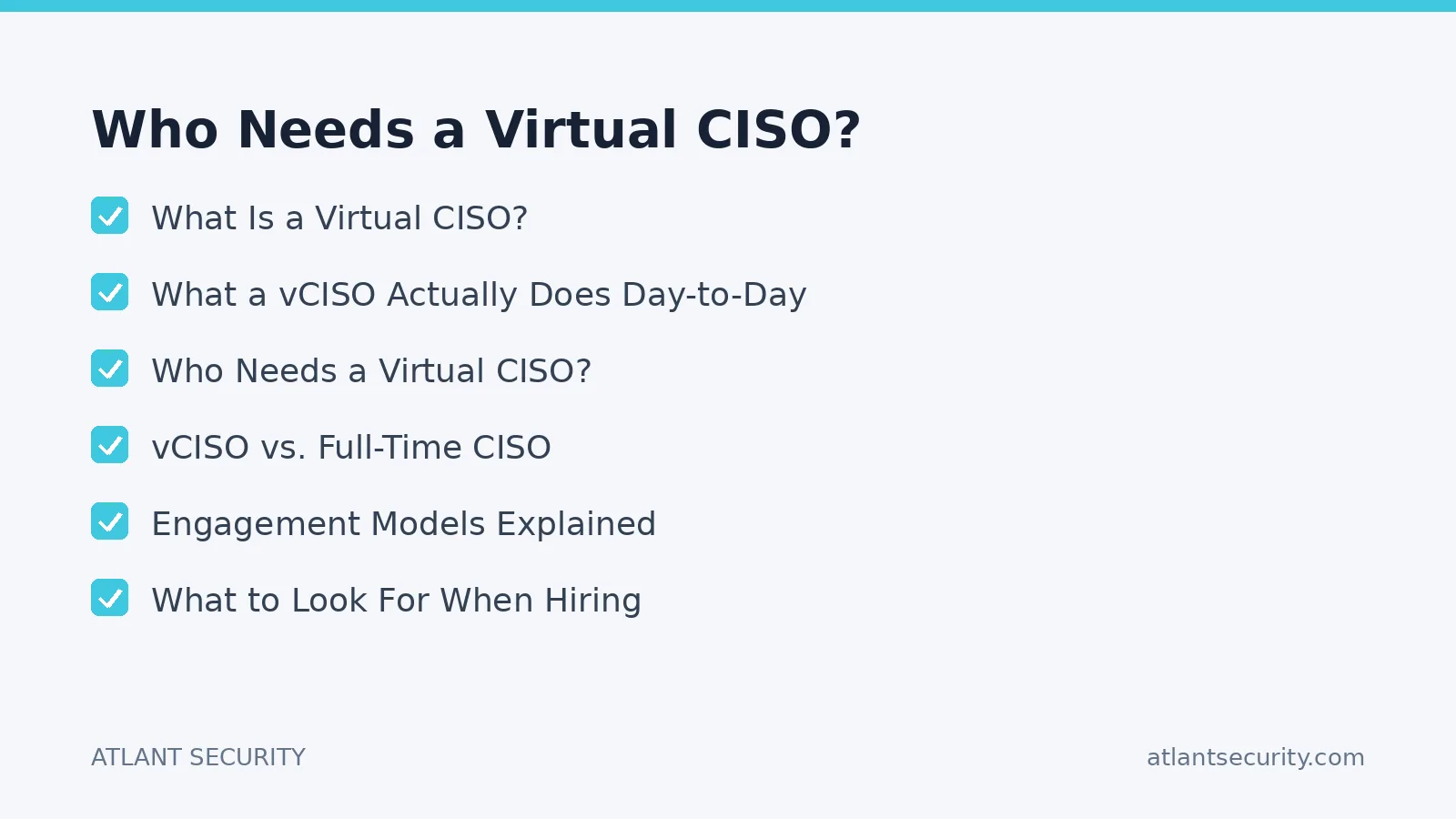 Checklist: Who Needs a Virtual CISO?