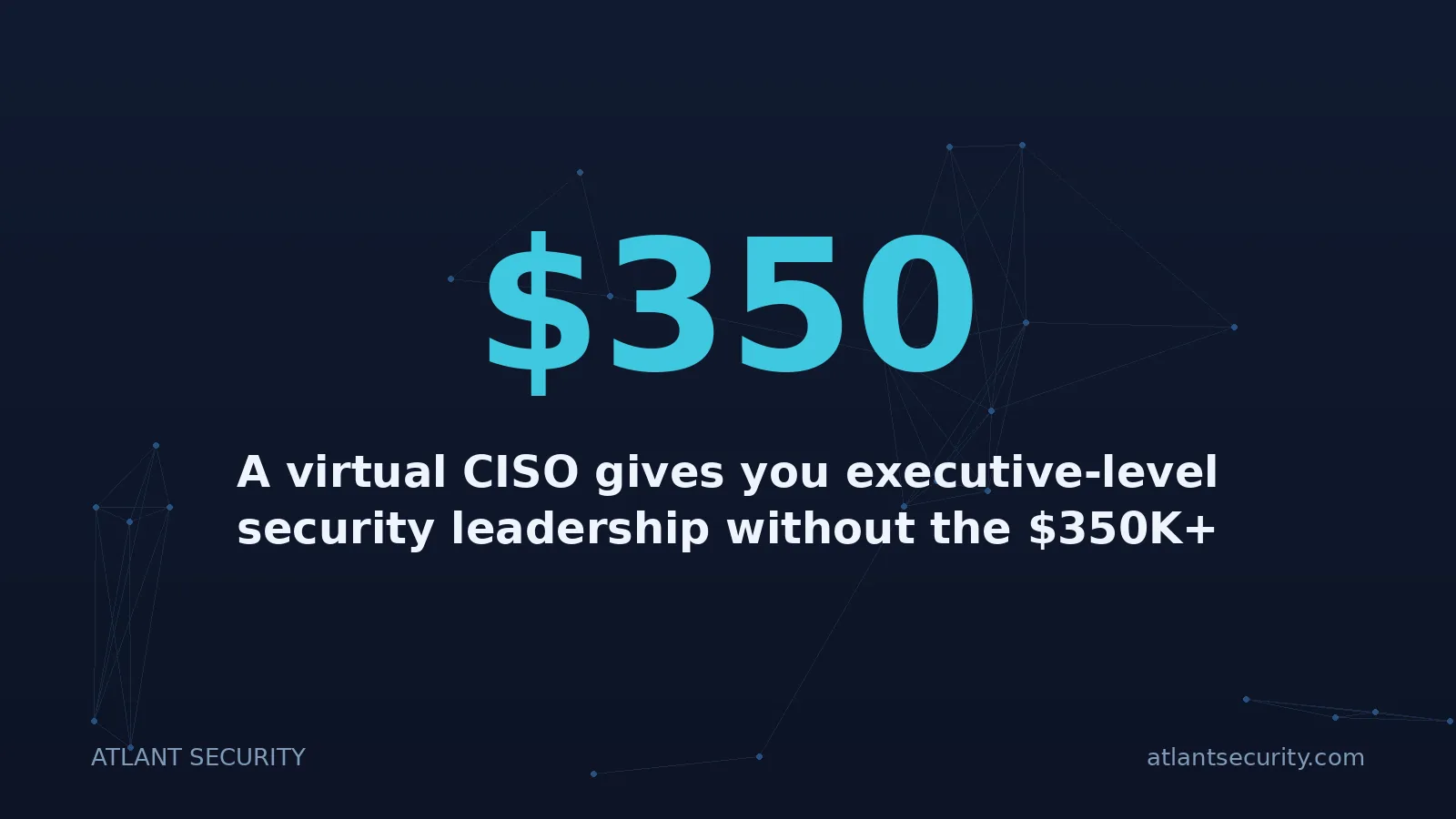 $350: A virtual CISO gives you executive-level security leadership without the $350K+ salary.