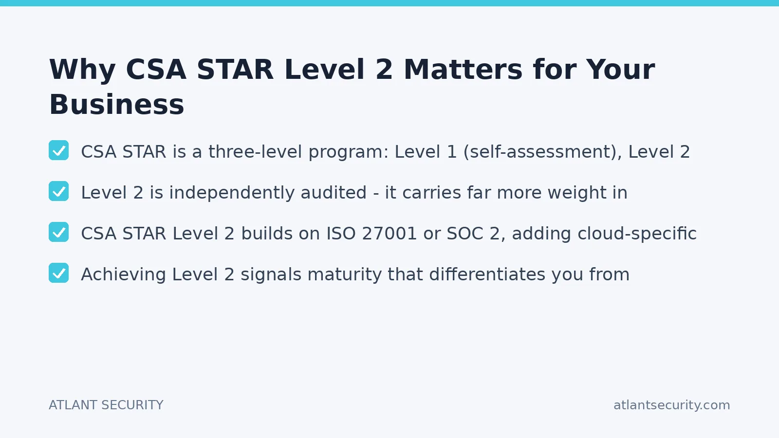 Checklist: Why CSA STAR Level 2 Matters for Your Business