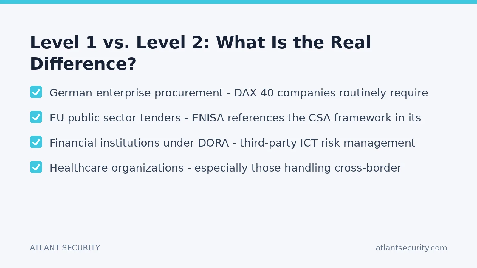 Checklist: Level 1 vs. Level 2: What Is the Real Difference?