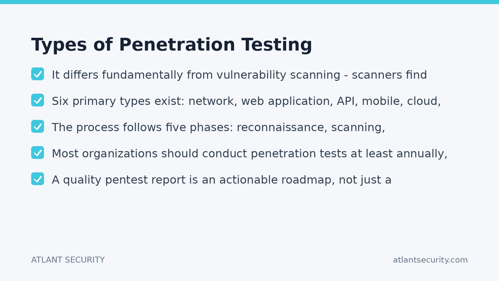 Checklist: Types of Penetration Testing