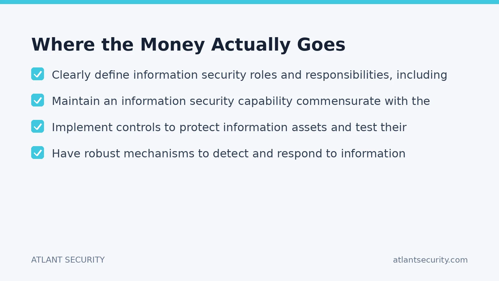 Checklist: Where the Money Actually Goes