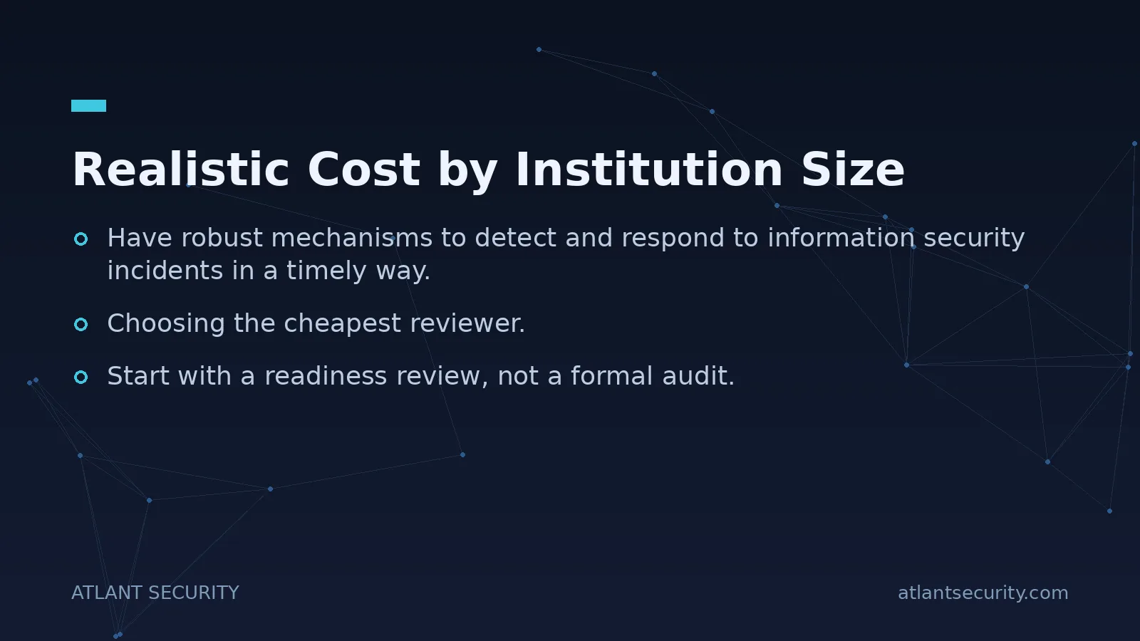 Realistic Cost by Institution Size - key points