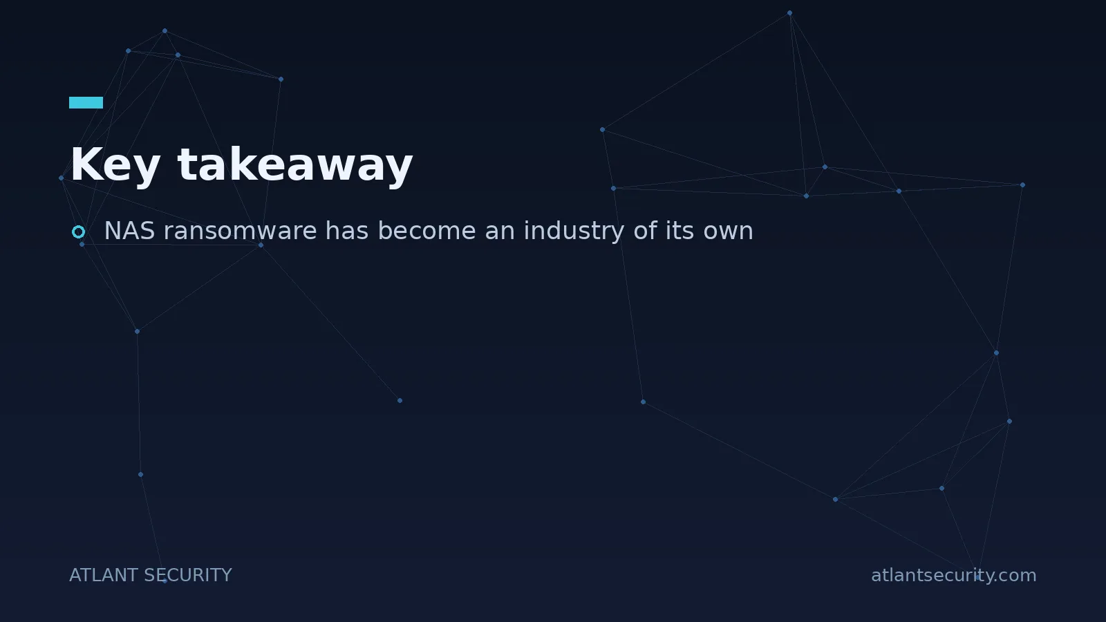 Key takeaway: NAS ransomware has become an industry of its own