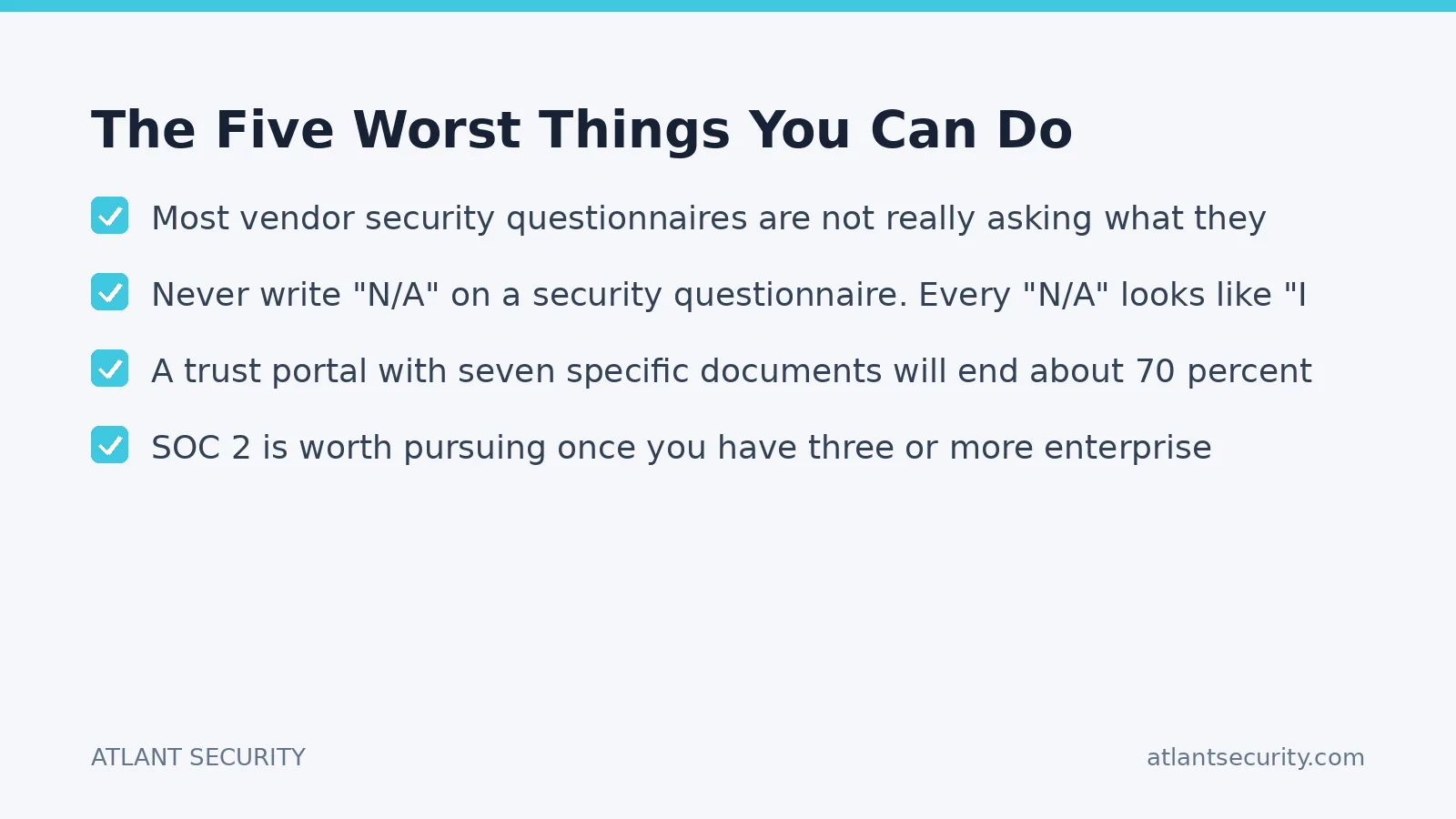 Checklist: The Five Worst Things You Can Do