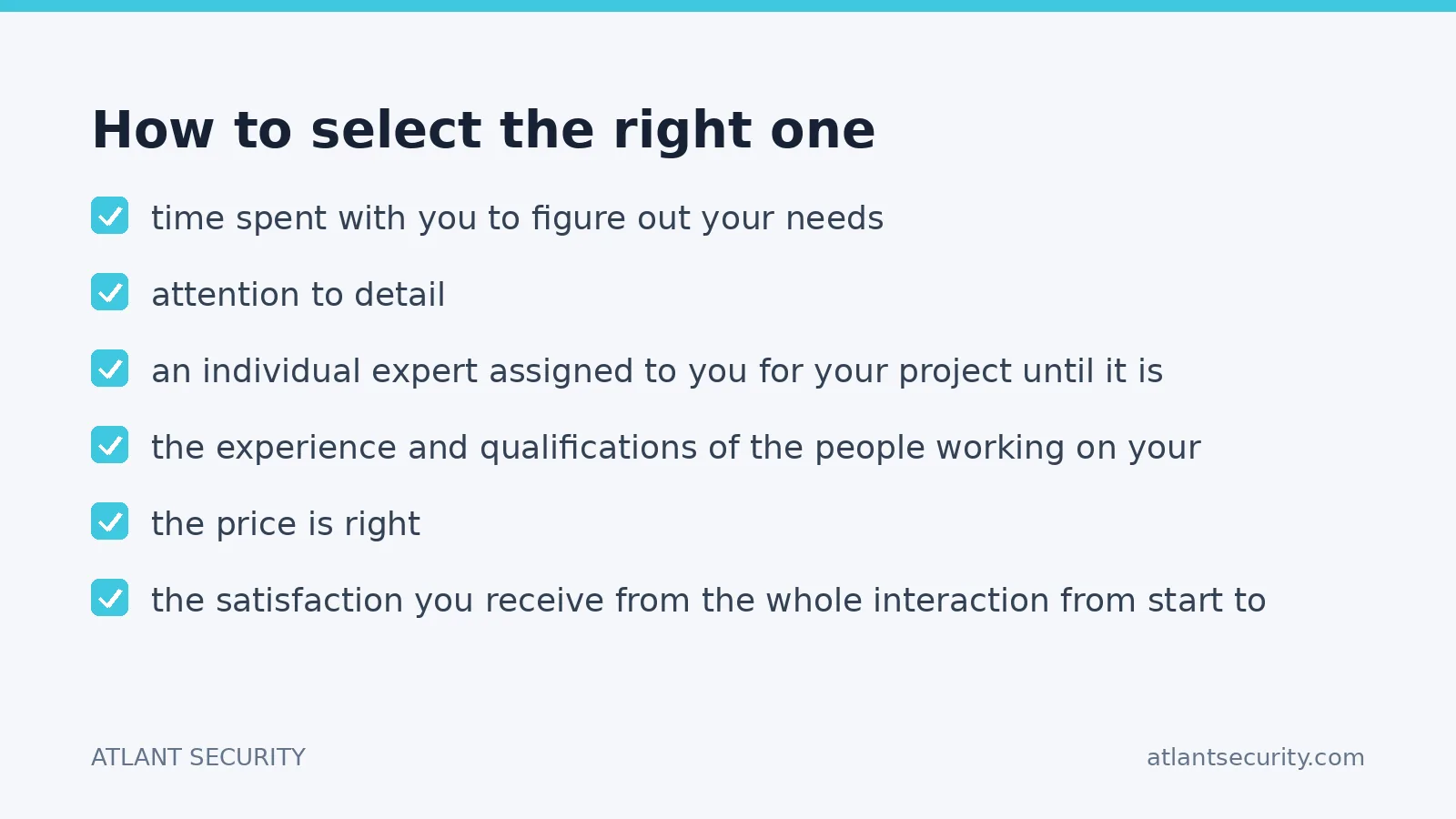 Checklist: How to select the right one
