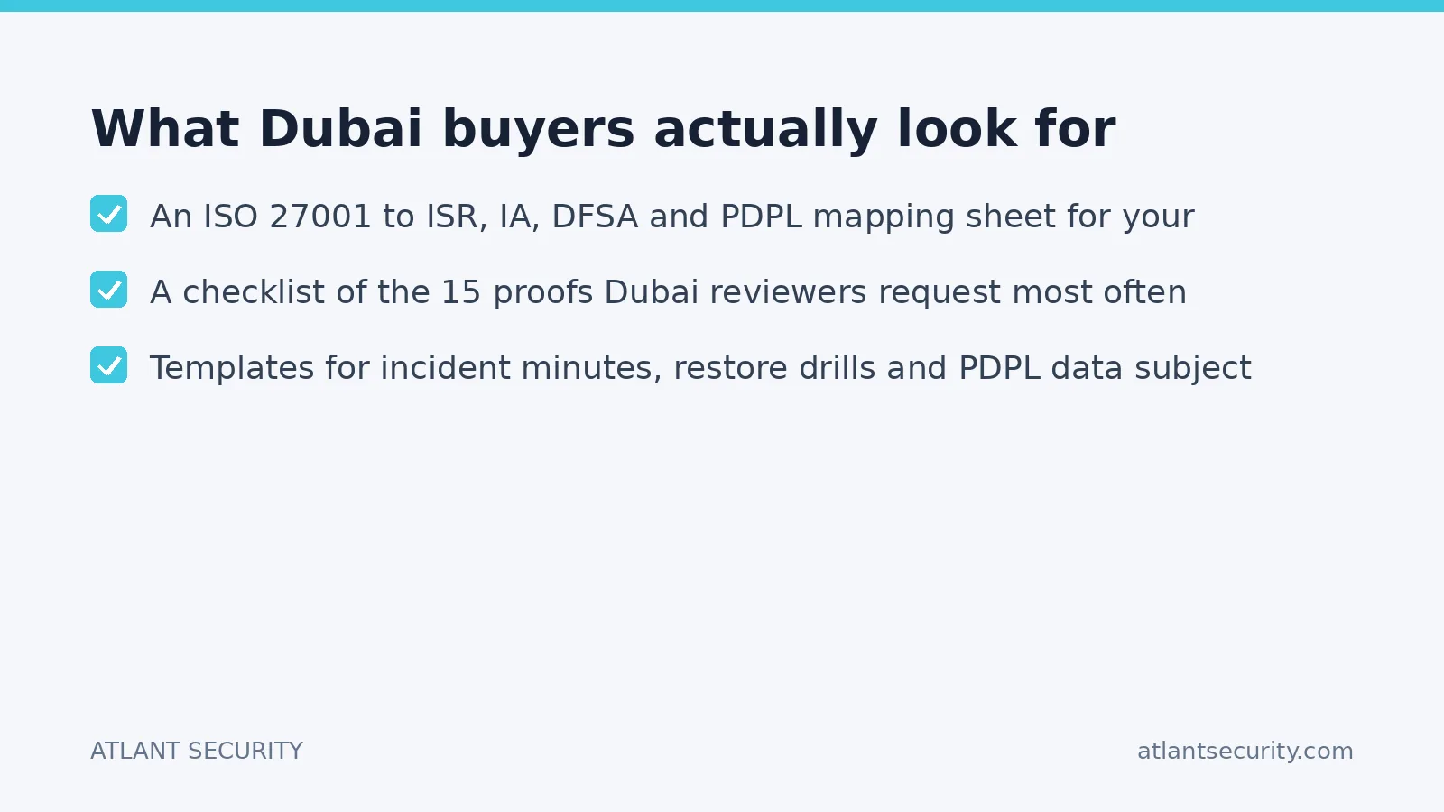 Checklist: What Dubai buyers actually look for