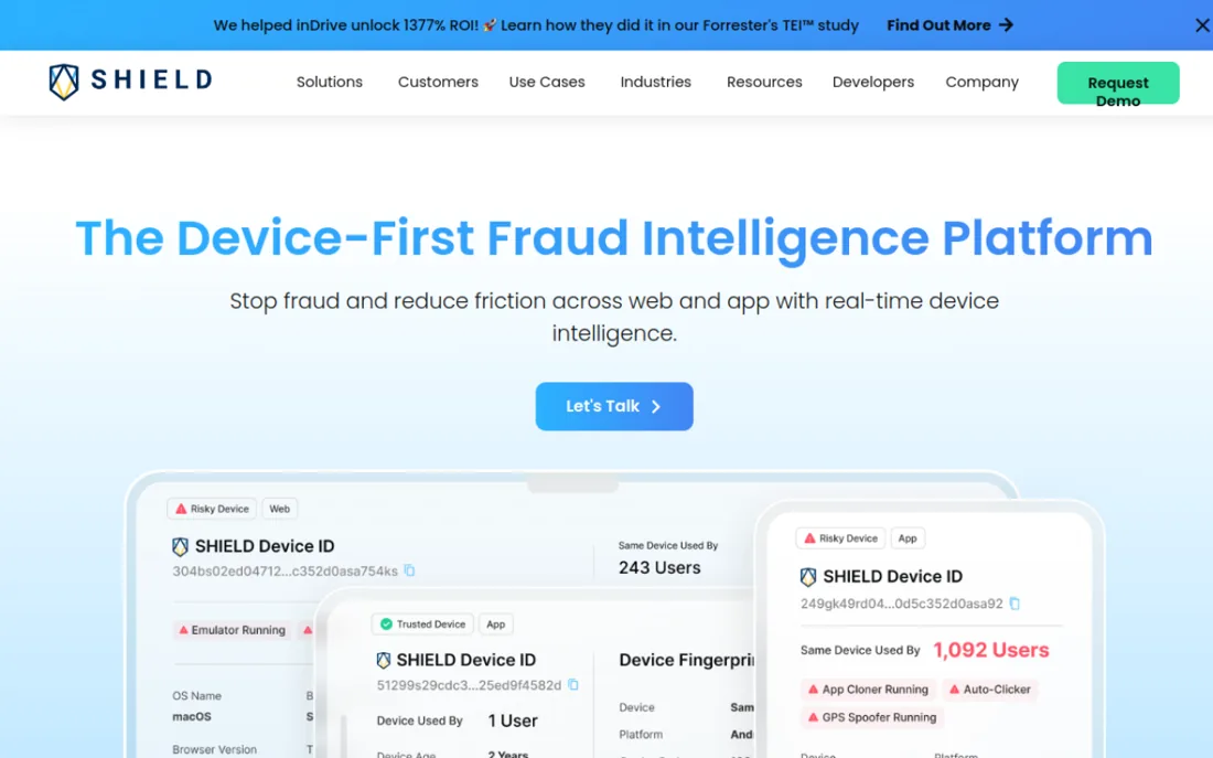 SHIELD homepage, a cybersecurity provider serving Singapore