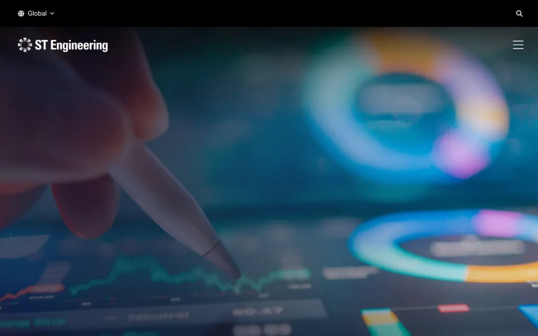 ST Engineering homepage, a cybersecurity provider serving Singapore