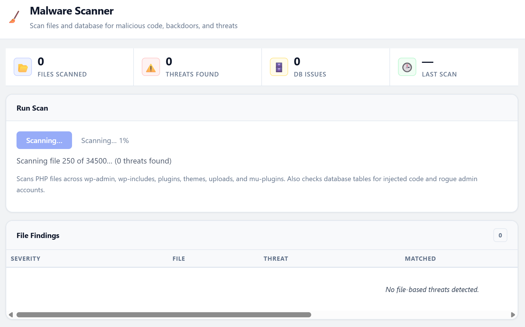 Wordpress malware scanner plugin