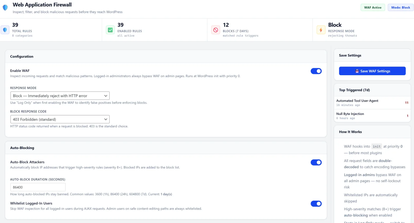 wordpress waf plugin