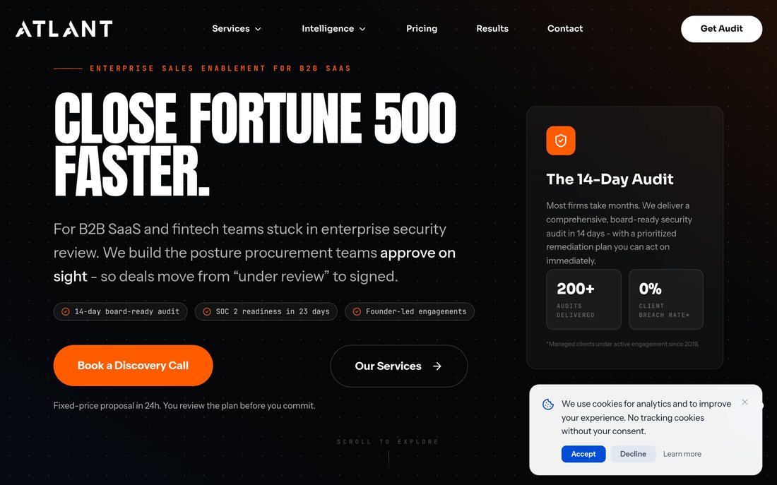 Atlant Security homepage