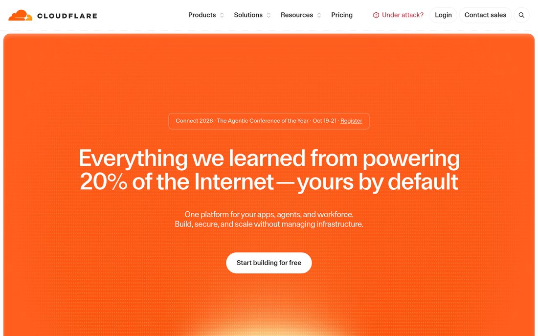 Cloudflare homepage