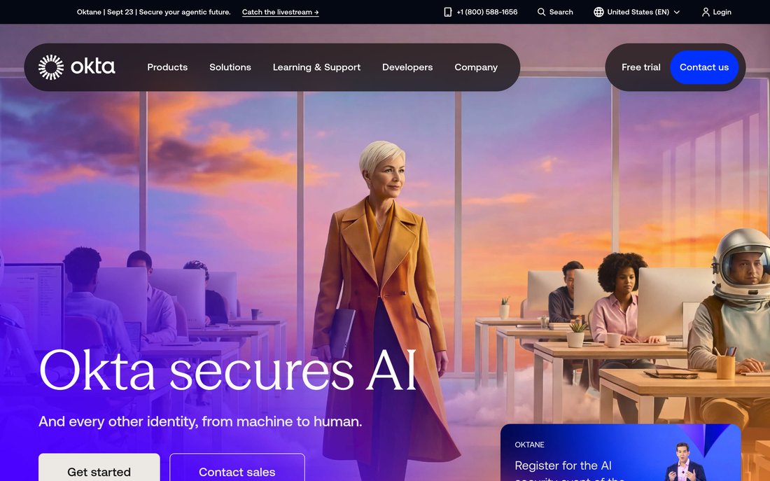 Okta homepage