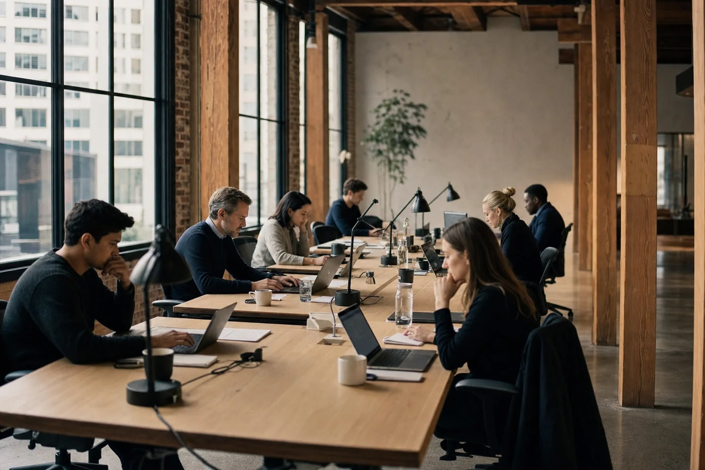 A converted brick and timber warehouse office in San Francisco