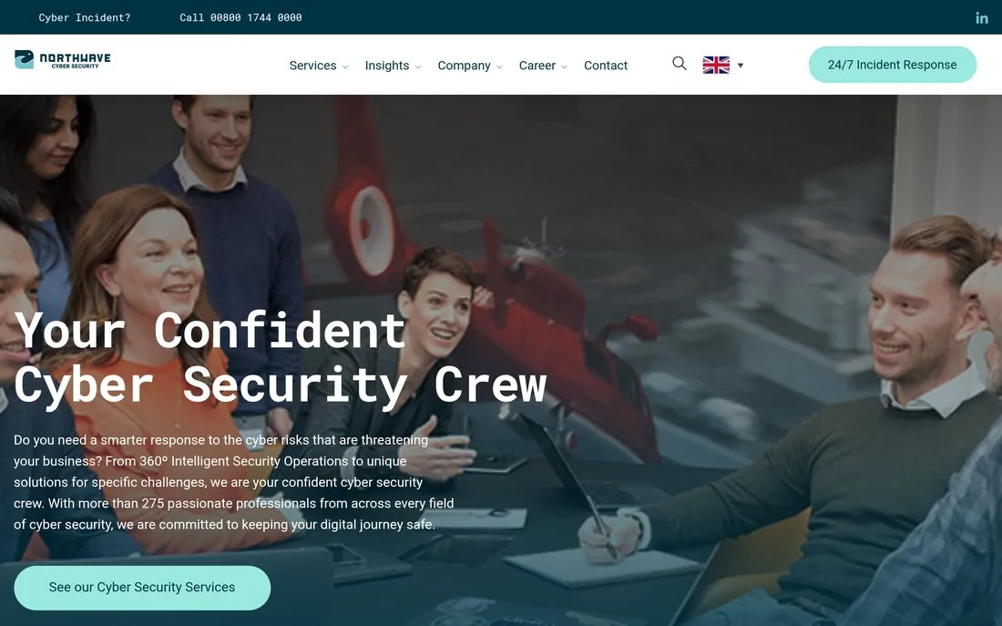 Northwave homepage - featured in Atlant Security's ranking of the top cybersecurity companies in Europe