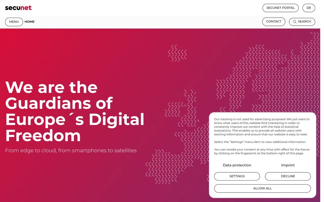 secunet Security Networks homepage - featured in Atlant Security's ranking of the top cybersecurity companies in Europe