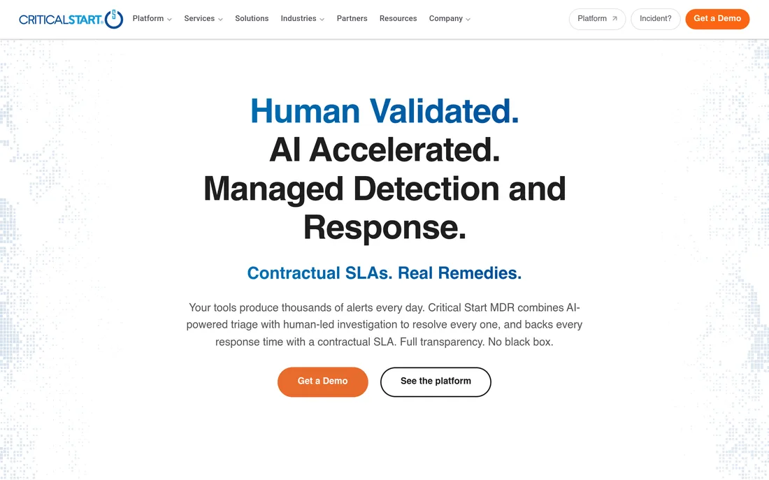 Critical Start homepage