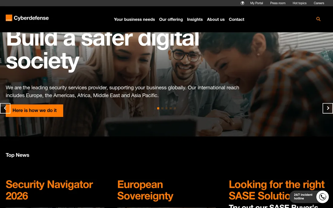 Orange Cyberdefense homepage