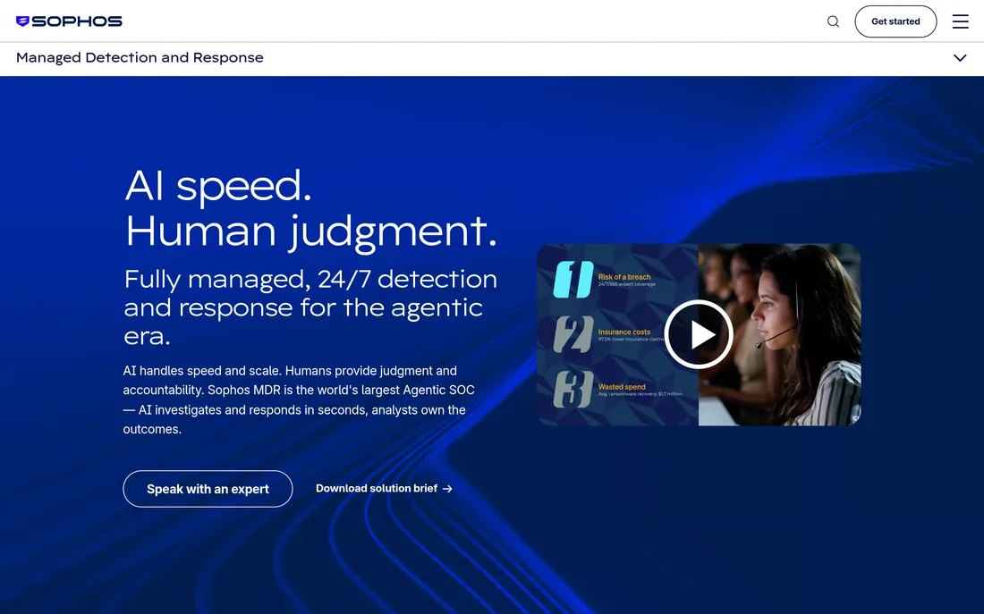 Sophos MDR page