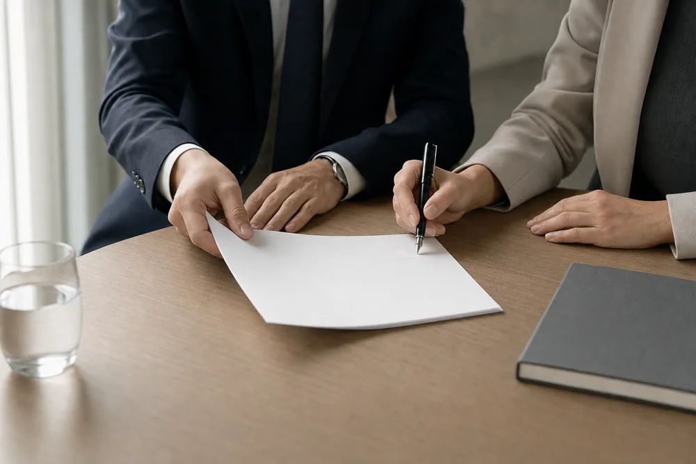 NIST CSF 2.0 GOVERN function: a cybersecurity policy being signed off by two executives