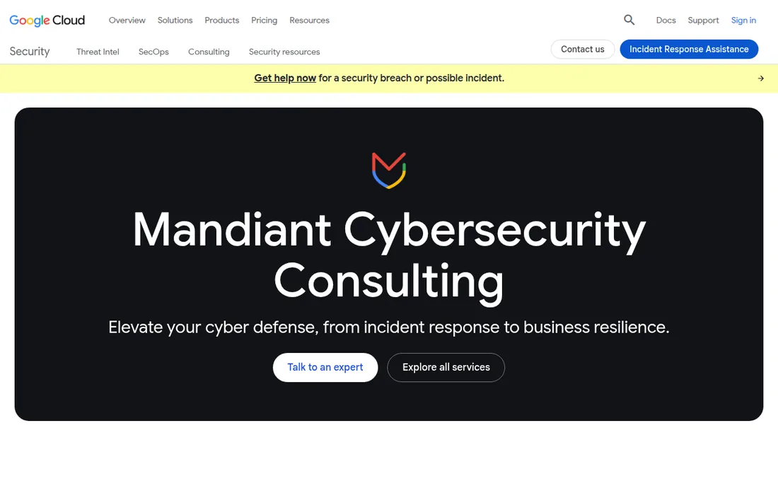Mandiant consulting page on Google Cloud