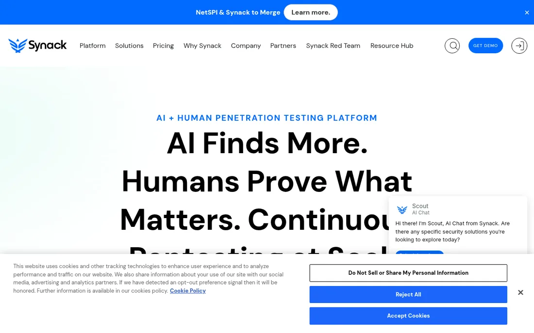 Synack homepage