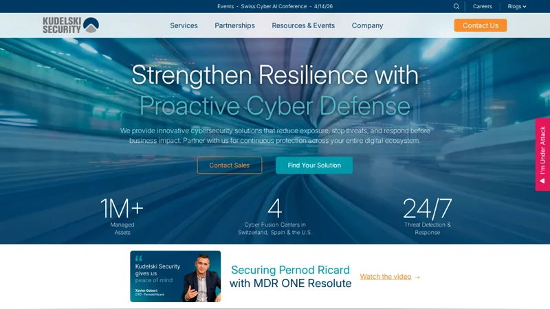 Kudelski Security homepage - featured in Atlant Security ranking of the top cybersecurity companies in Europe
