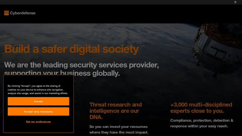 Orange Cyberdefense homepage — largest European MSSP based in Paris
