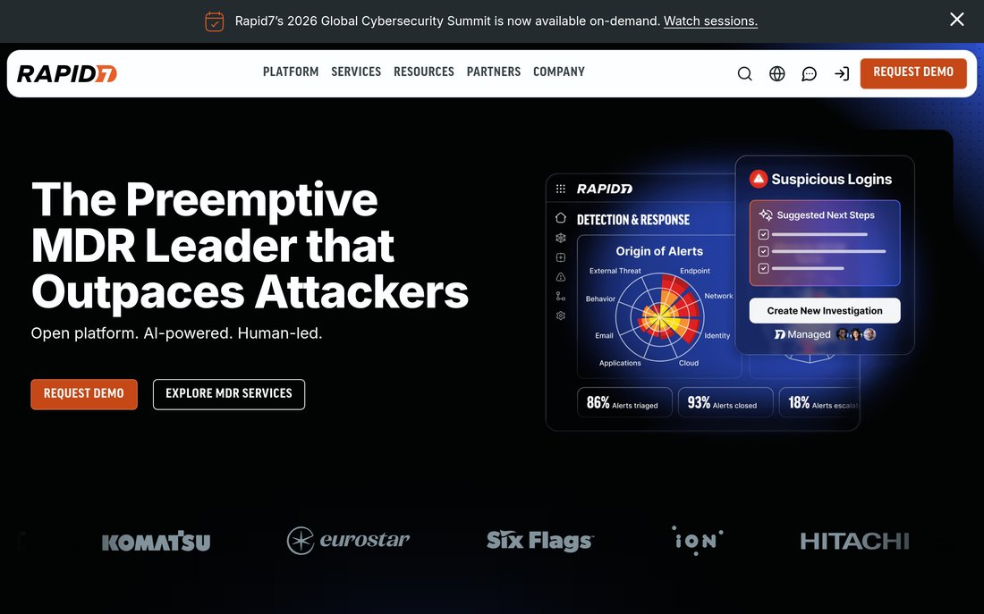 Rapid7 homepage