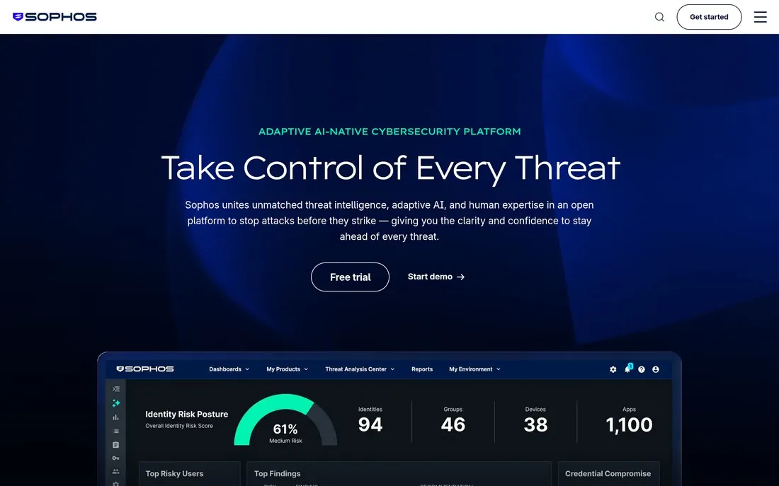 Sophos Intercept X homepage