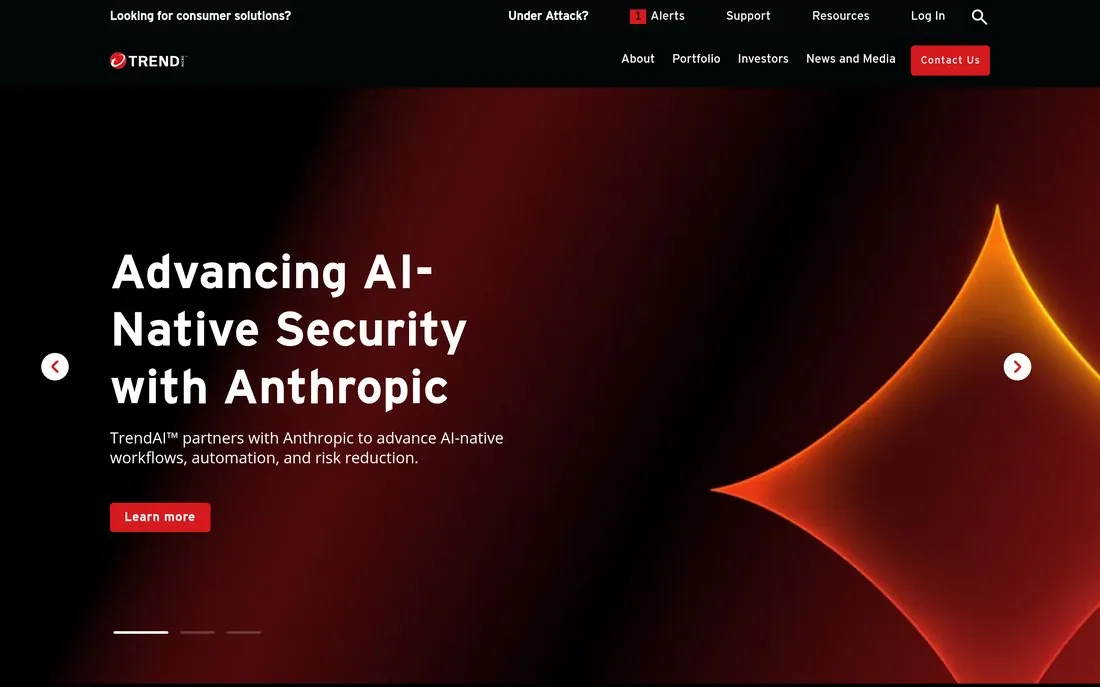 Trend Micro Vision One homepage